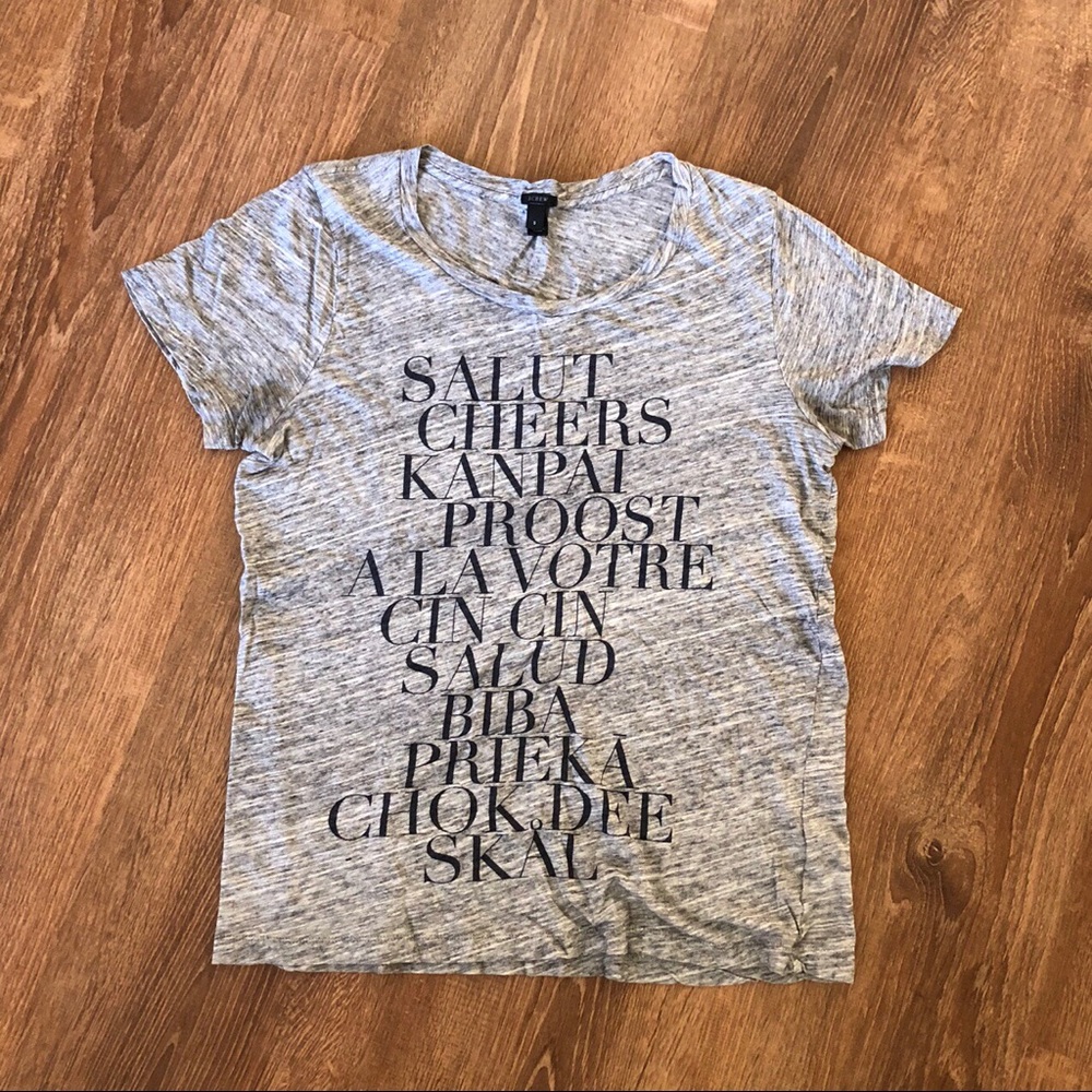J Crew Grey Graphic Top